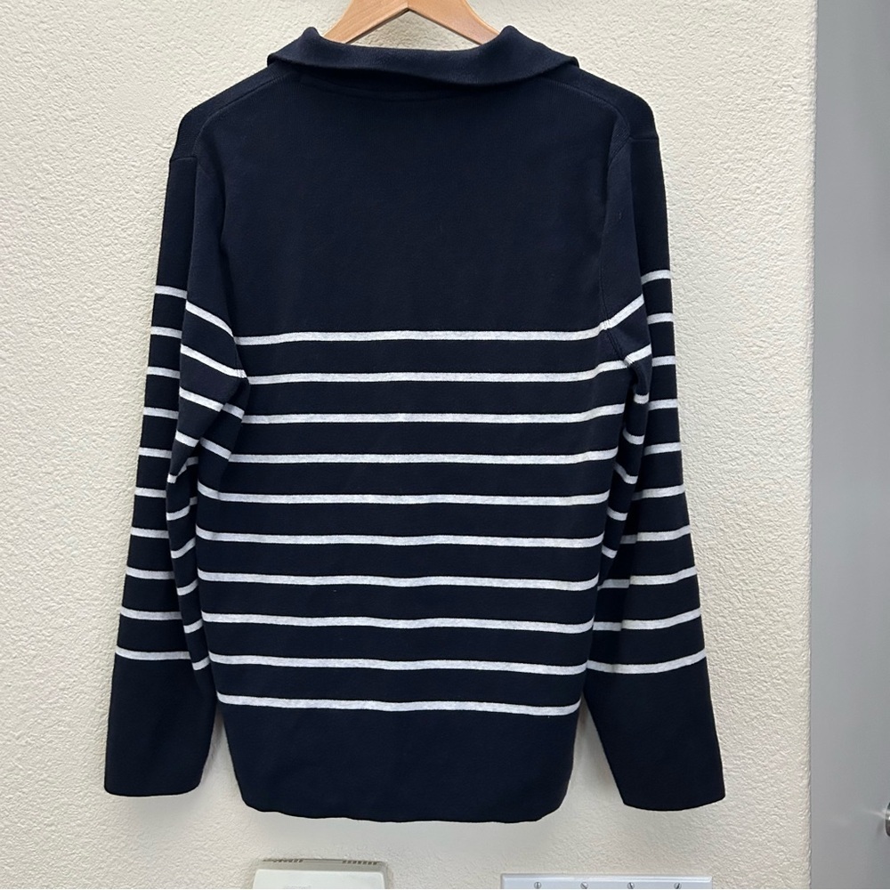 $160 J. Barbour&son Harbour Navy Blue 1/4 Zip
Cotton Sweater Mens Size M - Picture 4 of 6